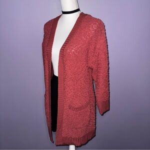 NEW Zenana Coral Popcorn Cardigan